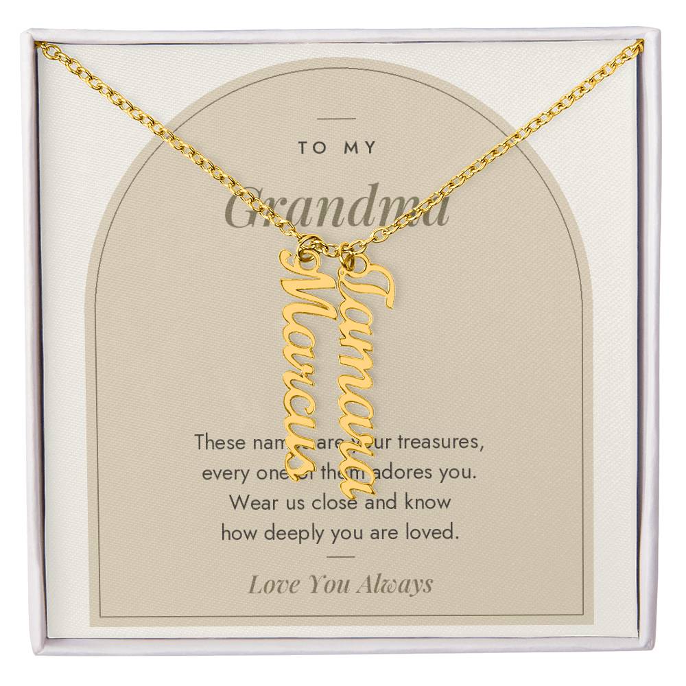 Vertical Name Necklace for Grandma with personalized names, image 6