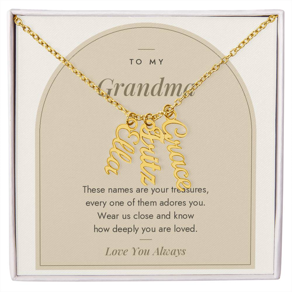 Vertical Name Necklace for Grandma with personalized names, image 10