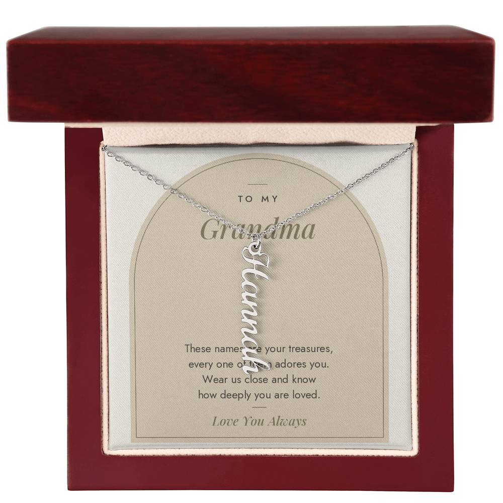Vertical Name Necklace for Grandma with personalized names, image 3