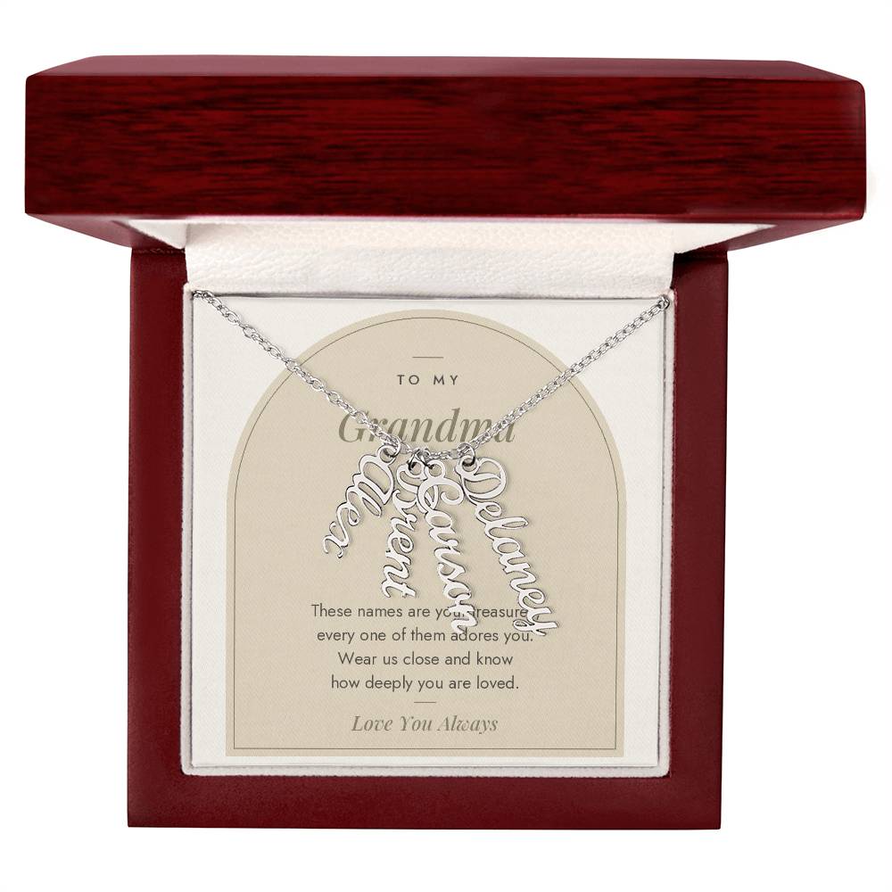 Vertical Name Necklace for Grandma with personalized names, image 15