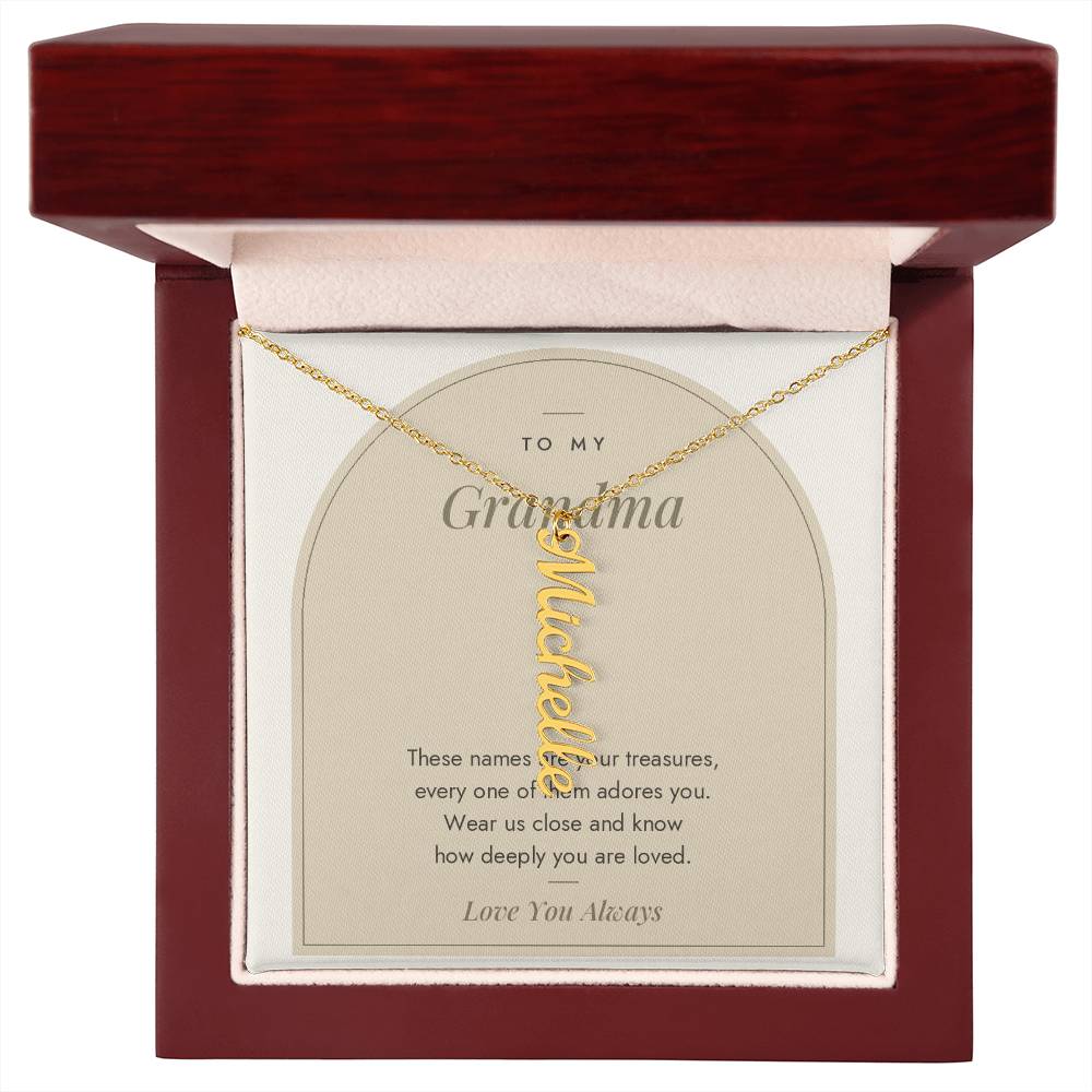 Vertical Name Necklace for Grandma with personalized names, image 4