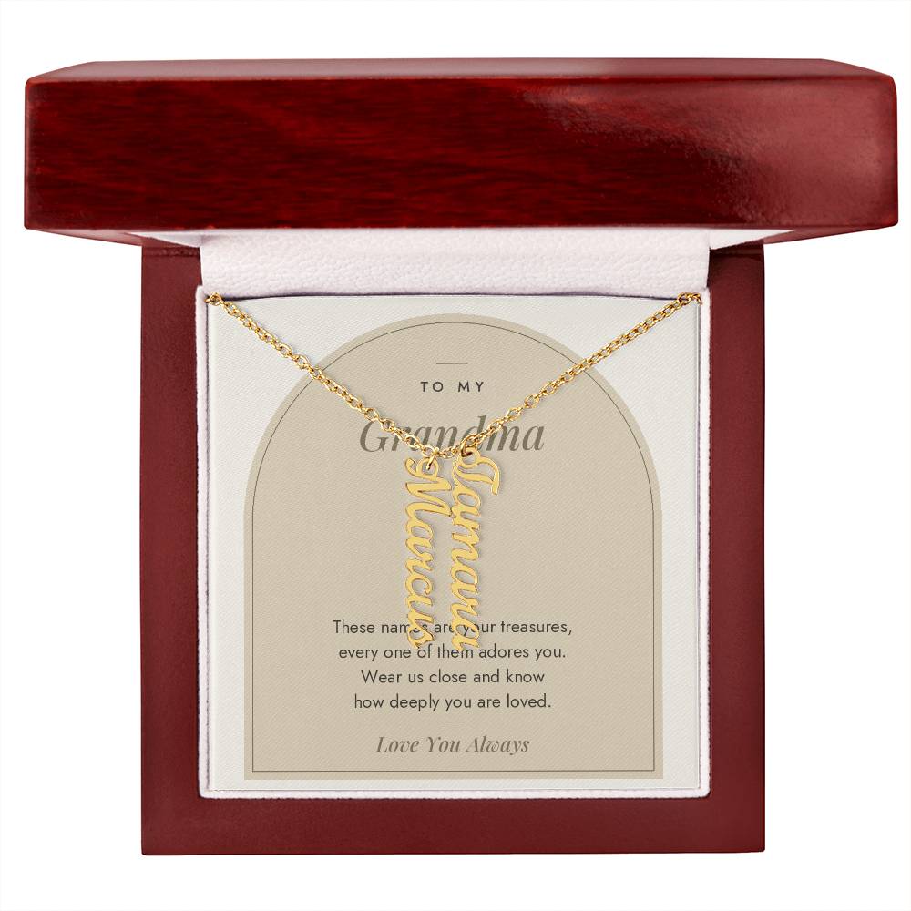 Vertical Name Necklace for Grandma with personalized names, image 8