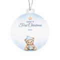 Baby's First Christmas Ornament 2026 – Boy Teddy Bear Acrylic Christmas Keepsake