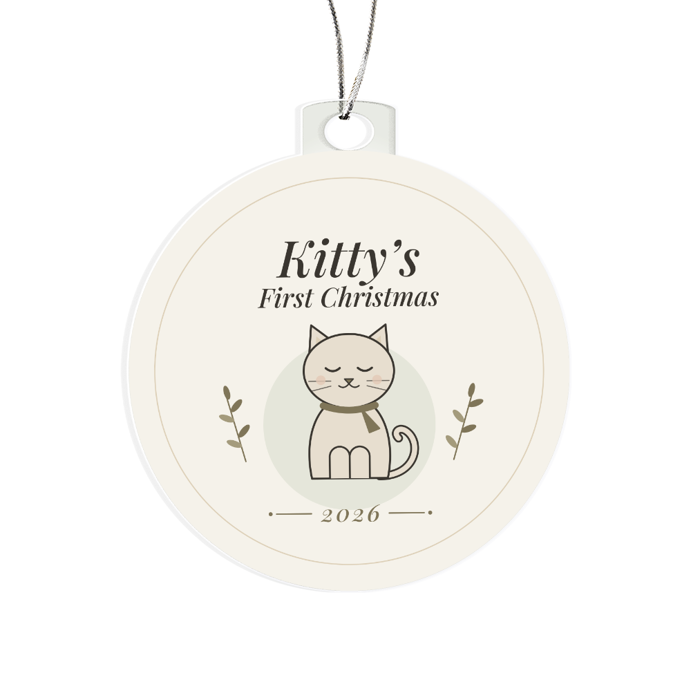 Kitty's First Christmas Ornament 2026 – Cat Acrylic Christmas Keepsake