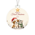 Puppy's First Christmas Ornament 2026 – Dog Acrylic Christmas Keepsake