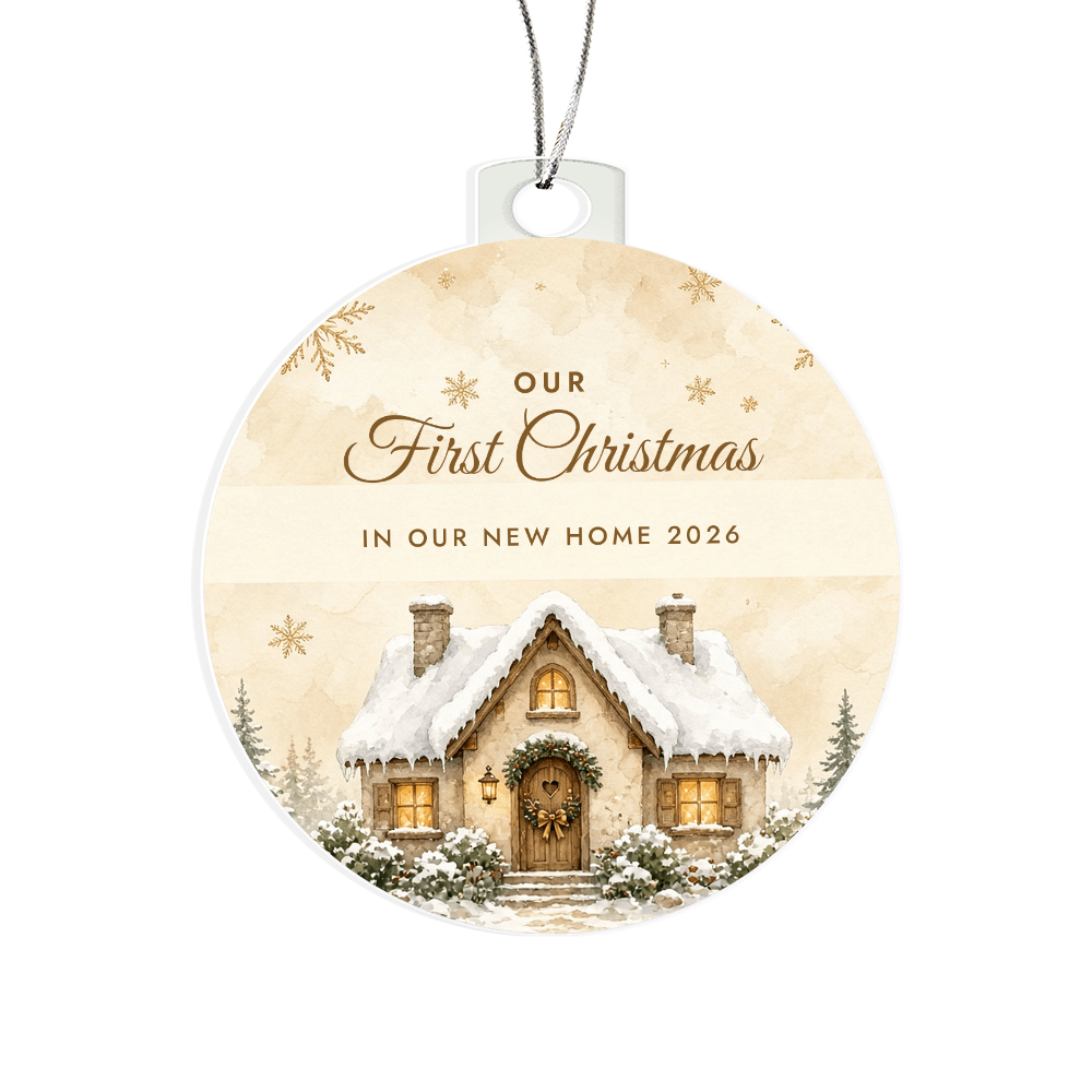 In Our New Home Ornament 2026 – First Christmas New Home Acrylic Christmas Keepsake
