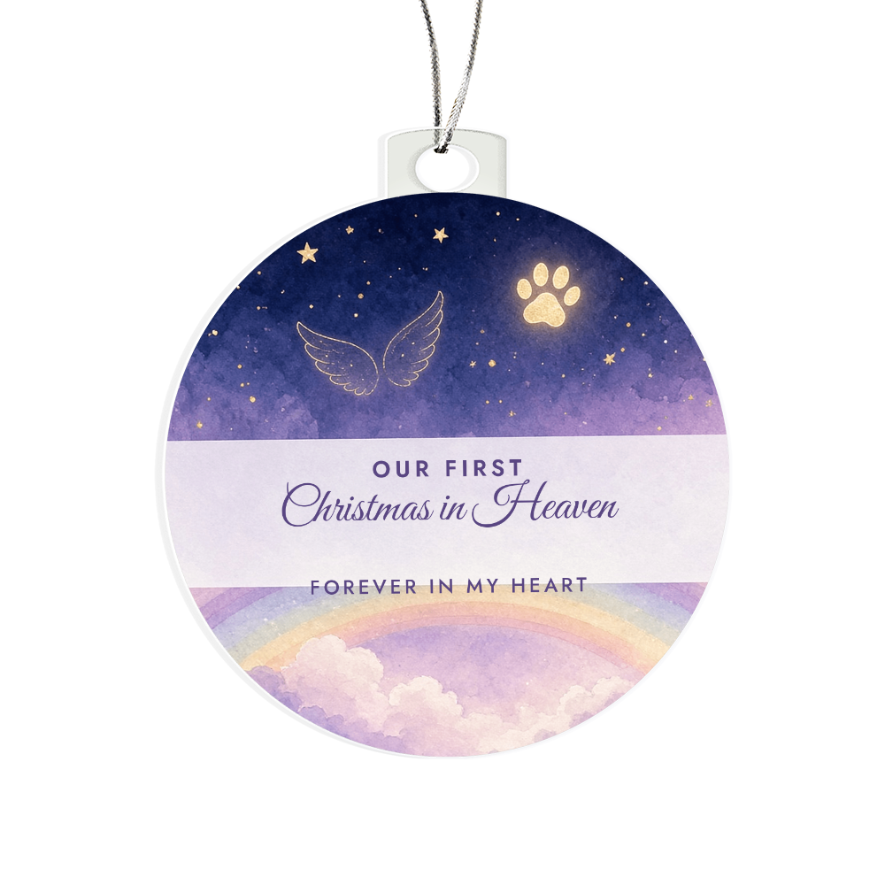 Pet Memorial Christmas Ornament – Our First Christmas in Heaven