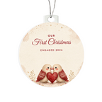 Engaged Ornament 2026 – Our First Christmas Engaged Lovebirds Acrylic Christmas Keepsake
