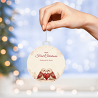 Engaged Ornament 2026 – Our First Christmas Engaged Lovebirds Acrylic Christmas Keepsake
