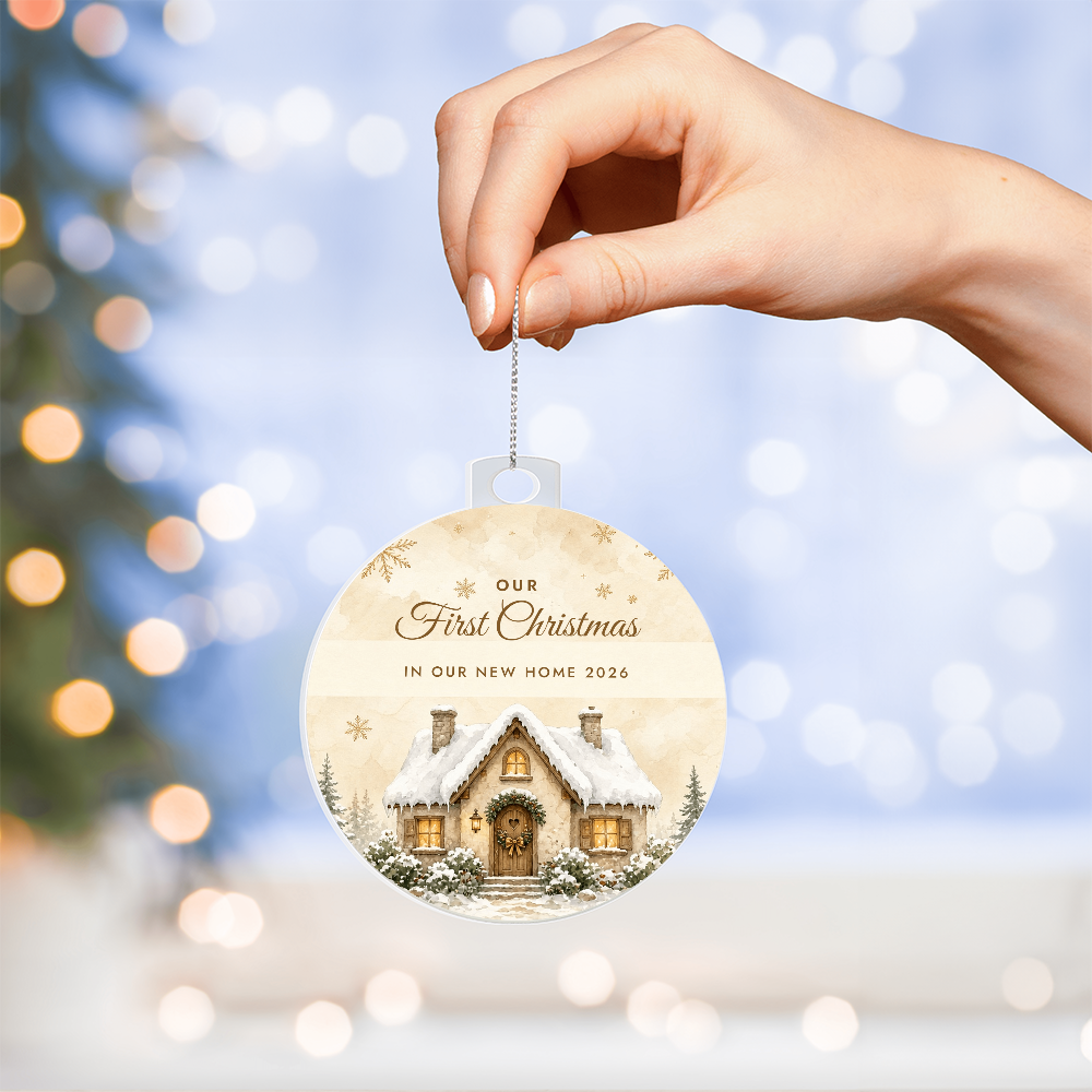 In Our New Home Ornament 2026 – First Christmas New Home Acrylic Christmas Keepsake