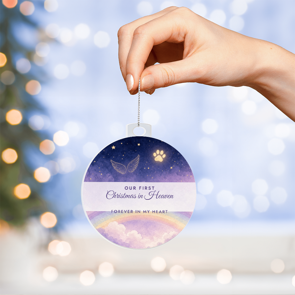 Pet Memorial Christmas Ornament – Our First Christmas in Heaven