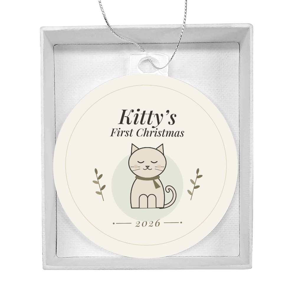 Kitty's First Christmas Ornament 2026 – Cat Acrylic Christmas Keepsake