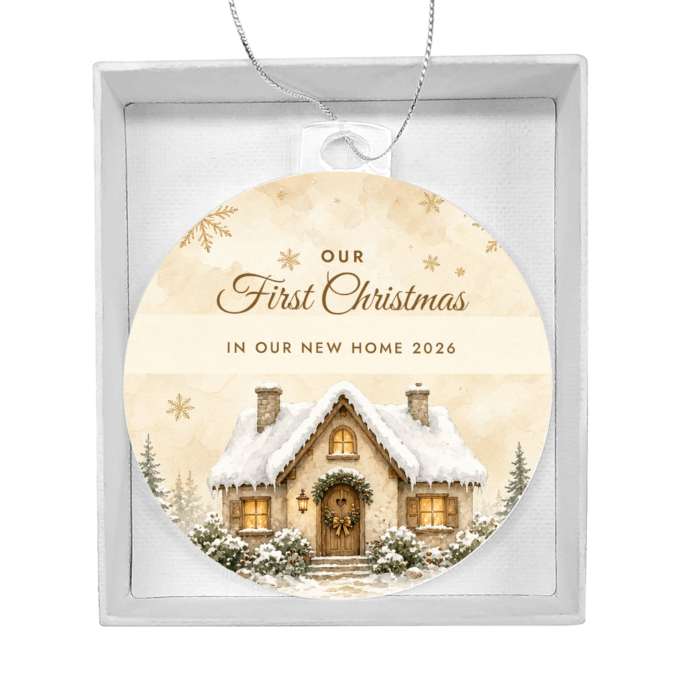 In Our New Home Ornament 2026 – First Christmas New Home Acrylic Christmas Keepsake