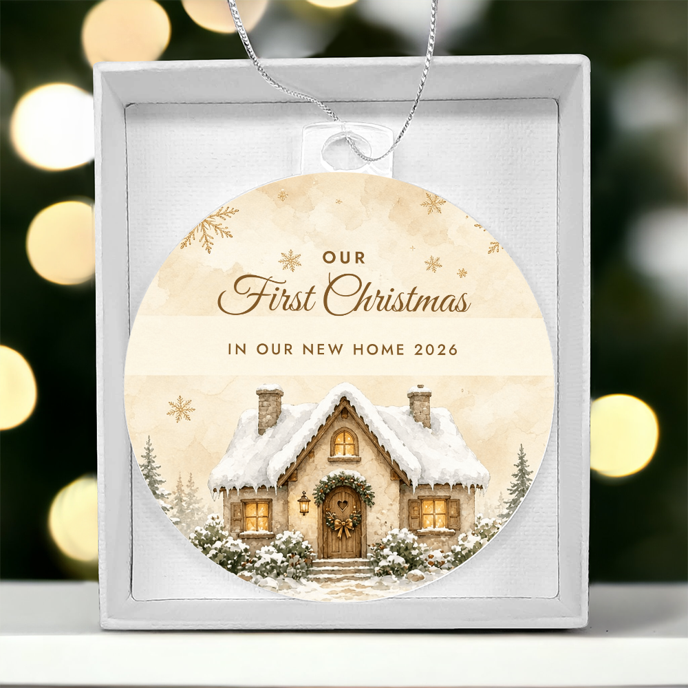 In Our New Home Ornament 2026 – First Christmas New Home Acrylic Christmas Keepsake
