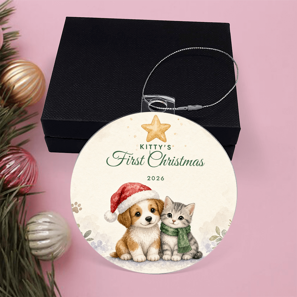 Kitty's First Christmas Ornament 2026 – Cat Acrylic Christmas Keepsake