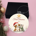 Puppy's First Christmas Ornament 2026 – Dog Acrylic Christmas Keepsake