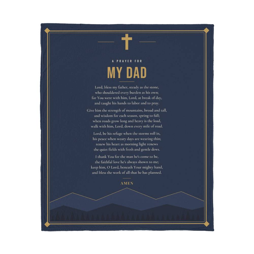Dad Prayer Blanket – 50x60 Christian Gift Throw