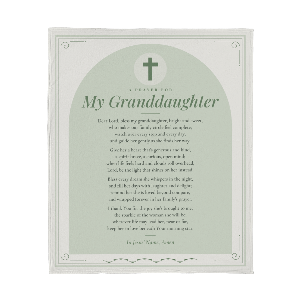 Granddaughter Prayer Blanket – 50x60 Christian Gift Throw