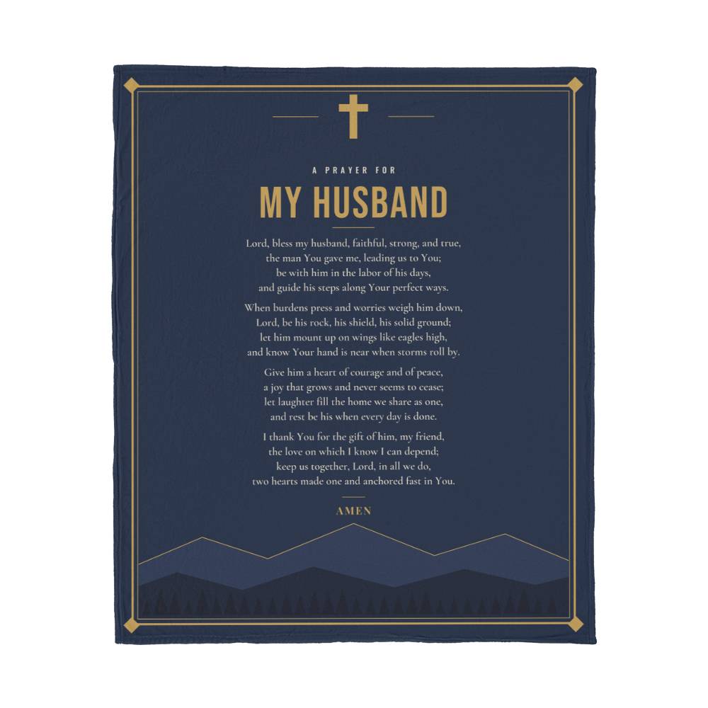 Husband Prayer Blanket – 50x60 Christian Gift Throw