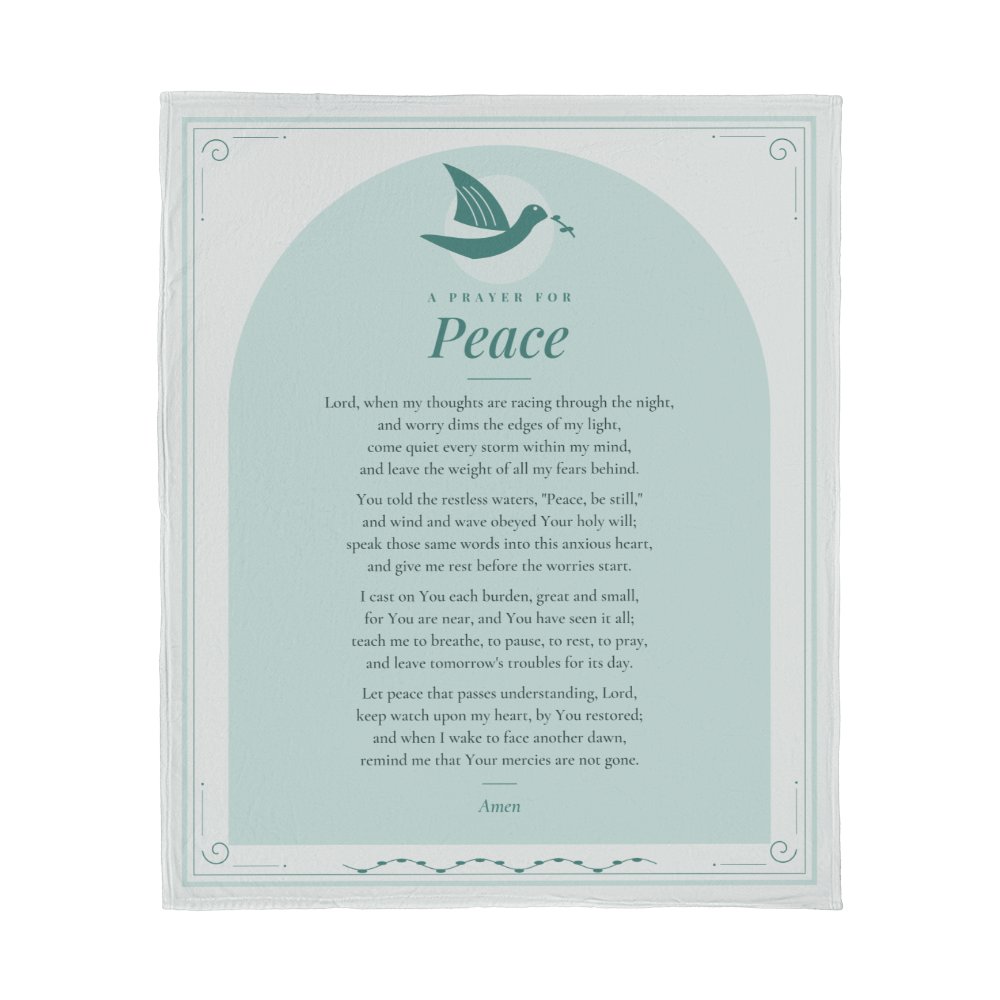 Peace Prayer Blanket – 50x60 Christian Gift Throw