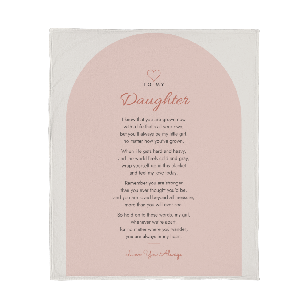 Daughter Poem Blanket – Modern 50x60 Gift Throw
