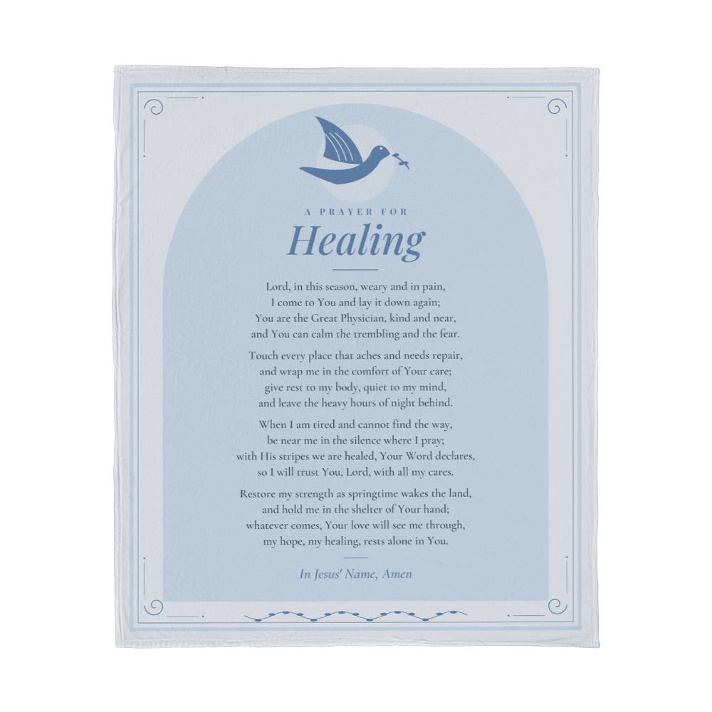 Healing Prayer Blanket – 50x60 Christian Gift Throw