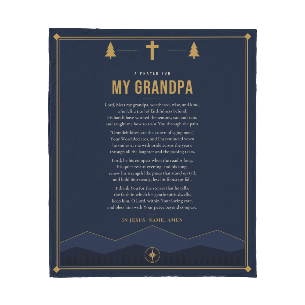Grandpa Prayer Blanket – 50x60 Christian Gift Throw
