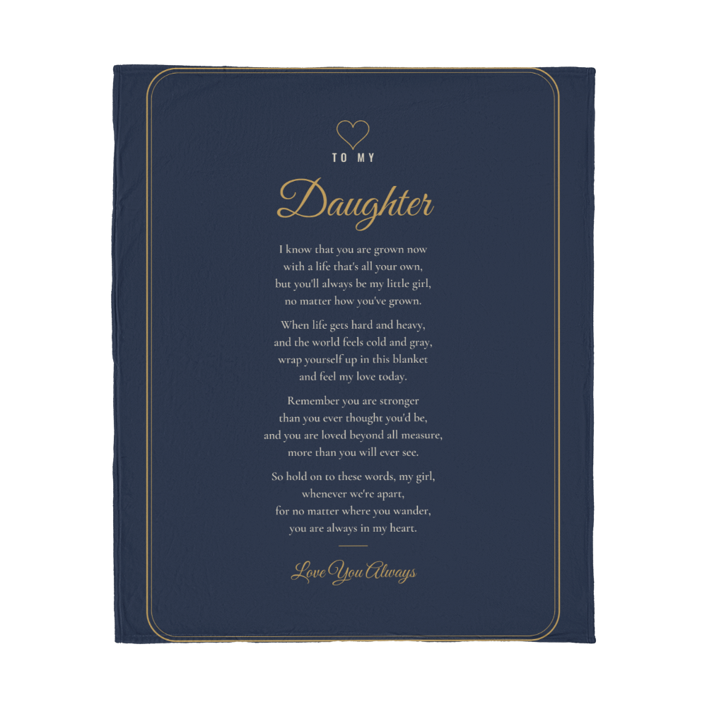 Daughter Poem Blanket – Dark 50x60 Gift Throw
