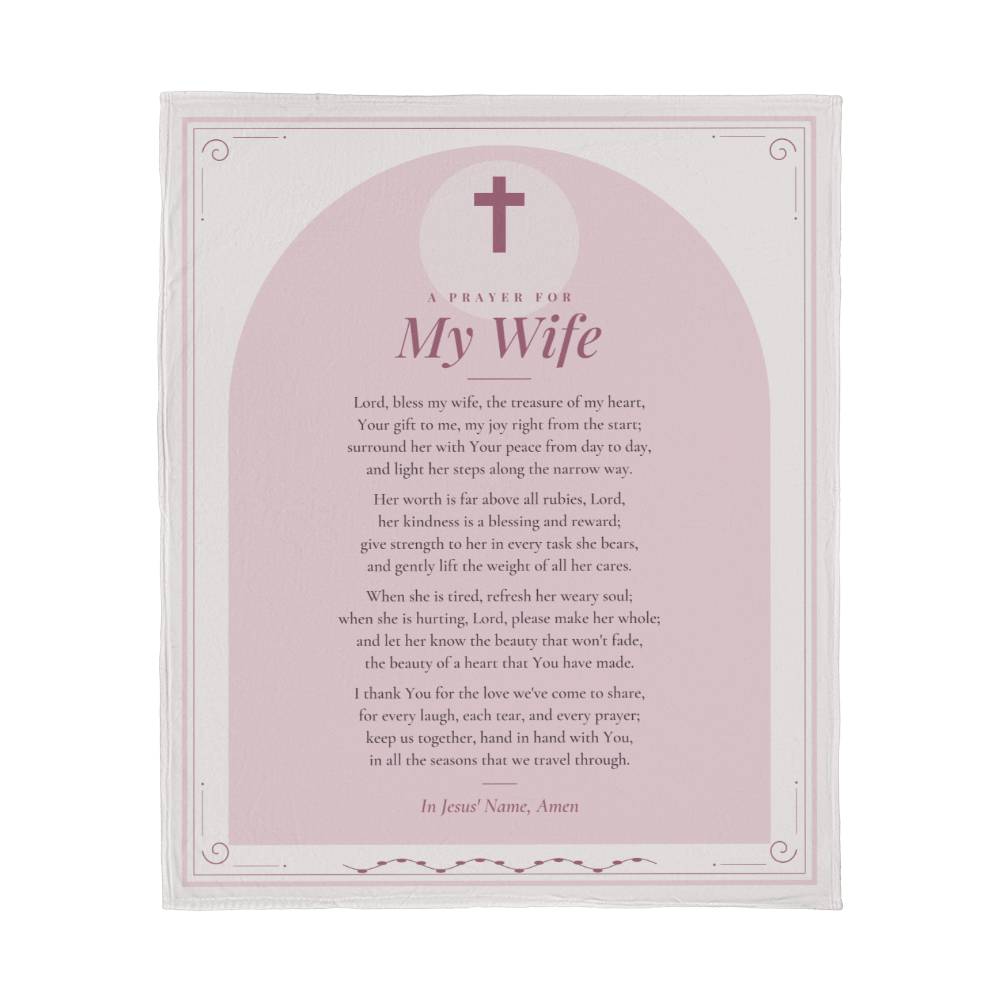Wife Prayer Blanket – 50x60 Christian Gift Throw
