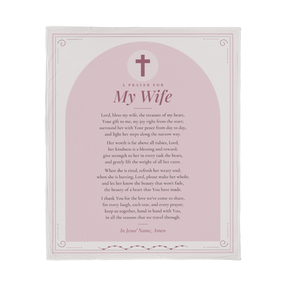 Wife Prayer Blanket – 50x60 Christian Gift Throw