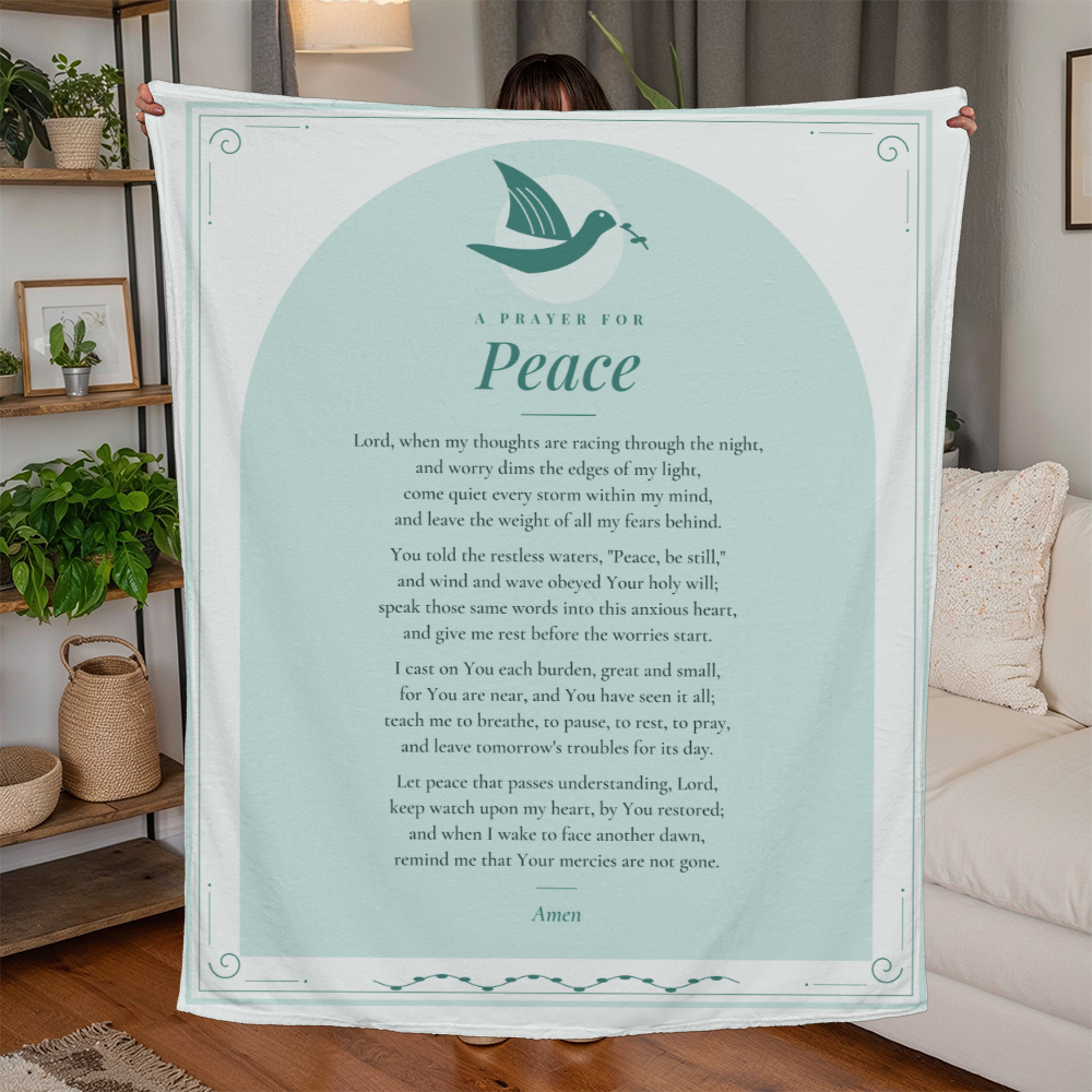 Peace Prayer Blanket – 50x60 Christian Gift Throw