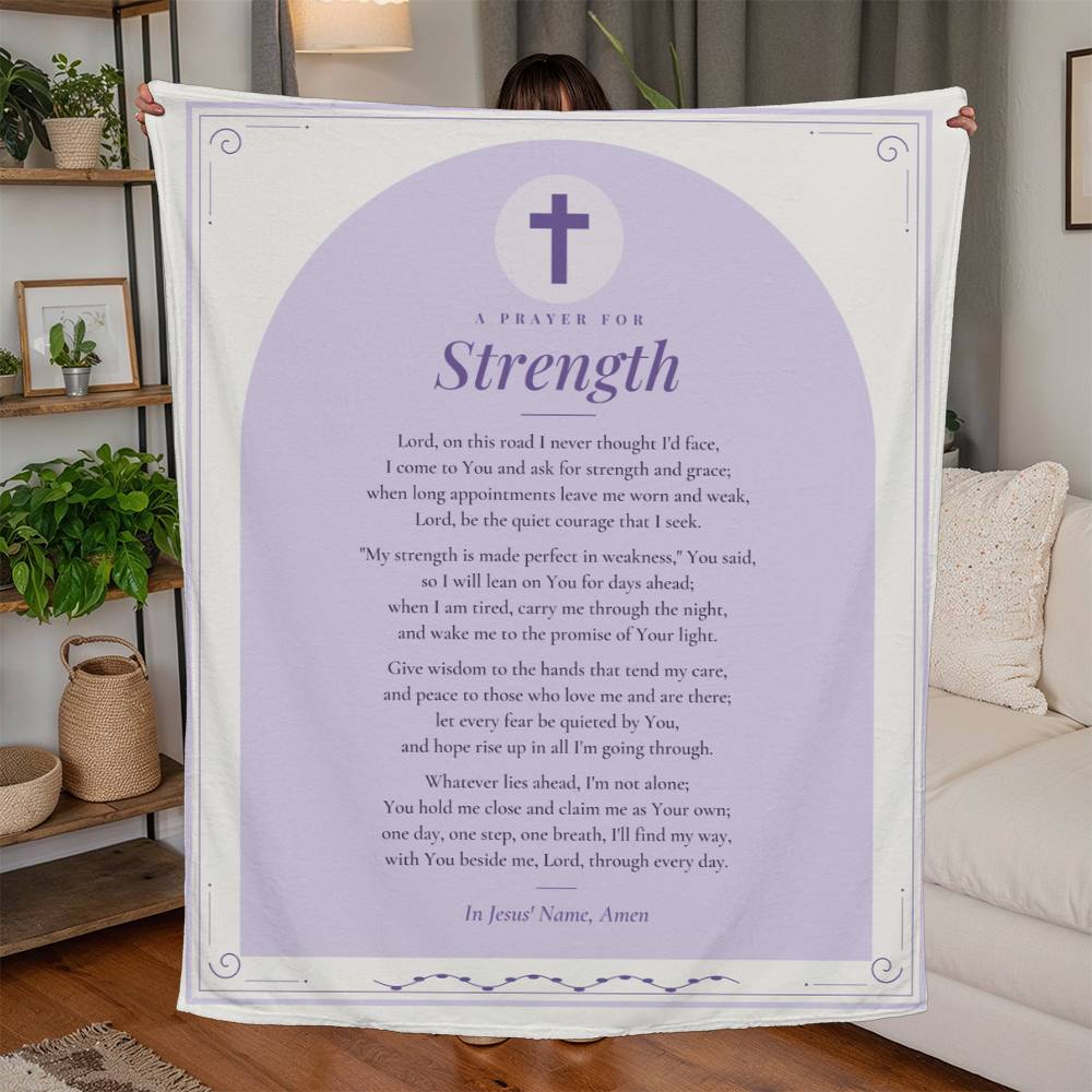 Strength Prayer Blanket – 50x60 Christian Gift Throw