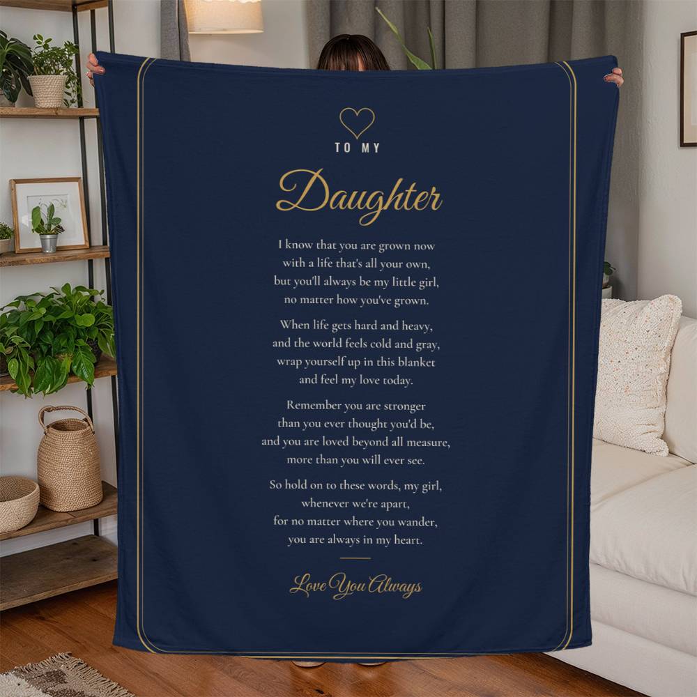 Daughter Poem Blanket – Dark 50x60 Gift Throw