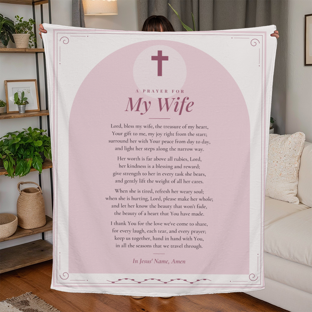 Wife Prayer Blanket – 50x60 Christian Gift Throw