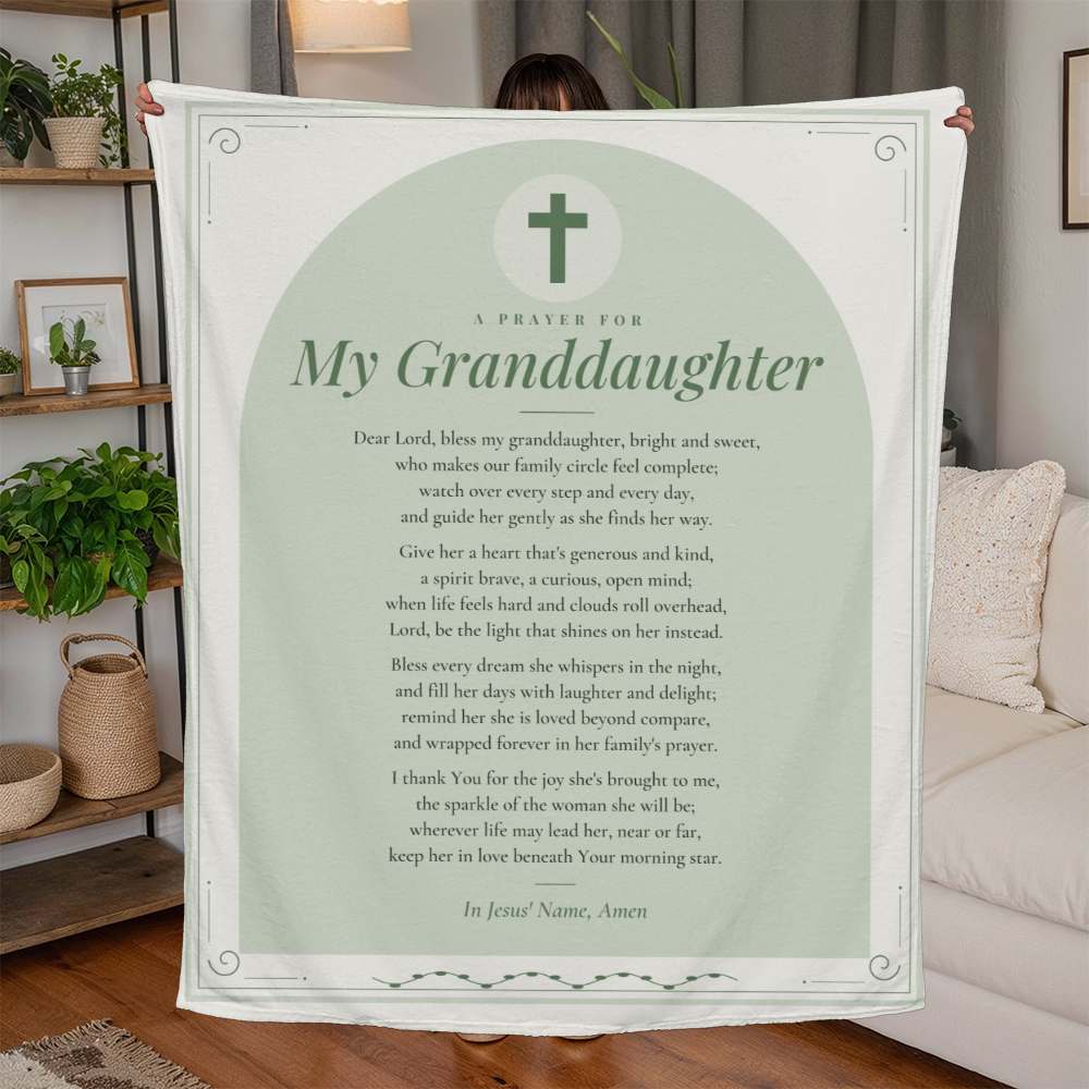 Granddaughter Prayer Blanket – 50x60 Christian Gift Throw