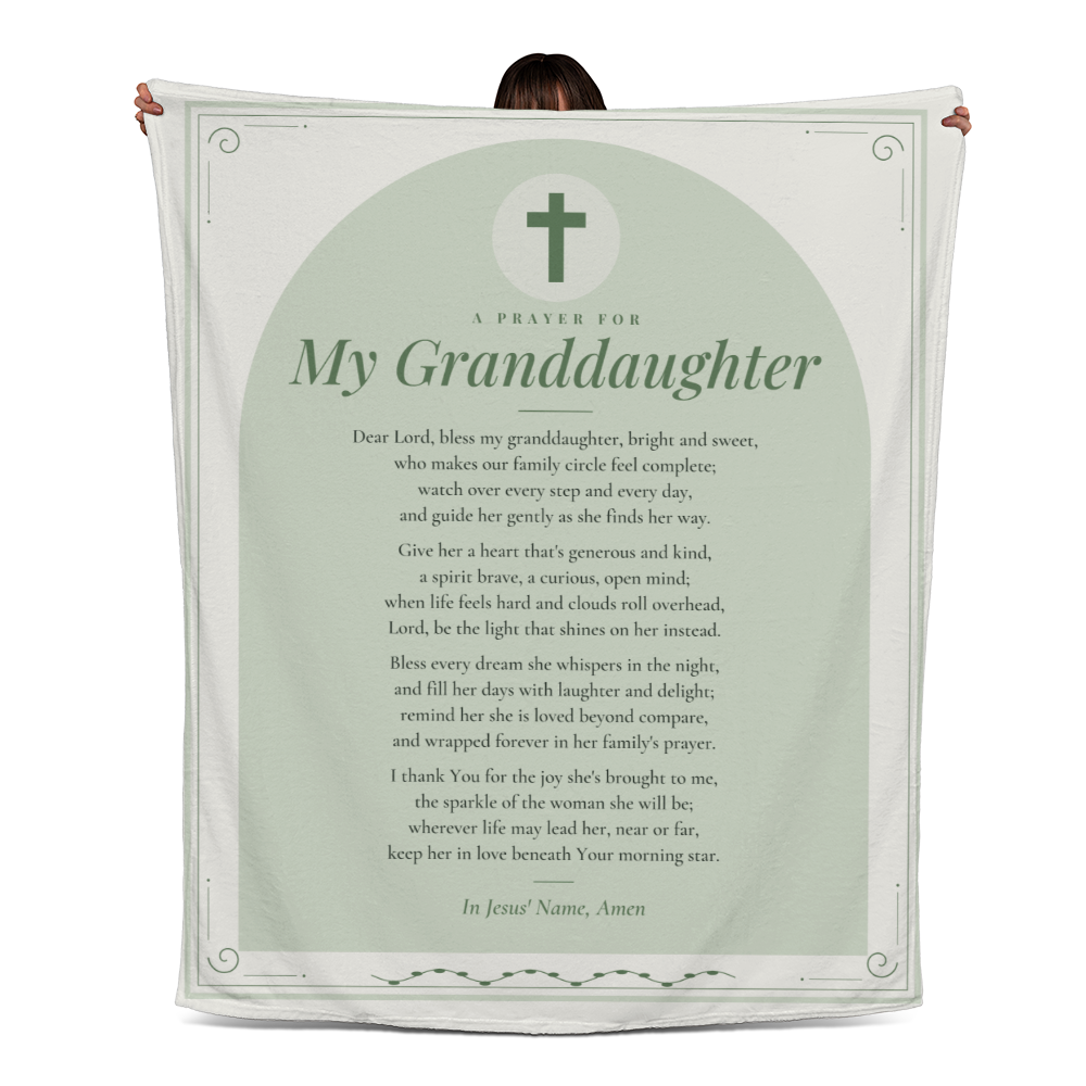 Granddaughter Prayer Blanket – 50x60 Christian Gift Throw