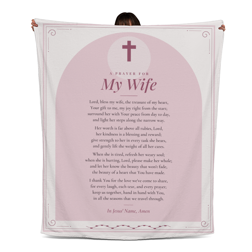 Wife Prayer Blanket – 50x60 Christian Gift Throw