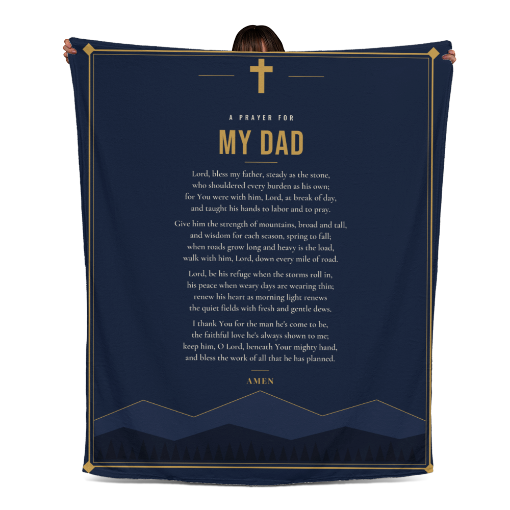Dad Prayer Blanket – 50x60 Christian Gift Throw