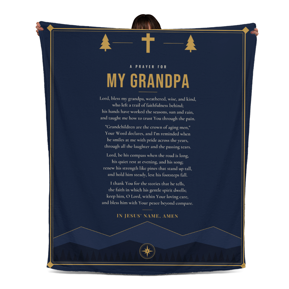 Grandpa Prayer Blanket – 50x60 Christian Gift Throw