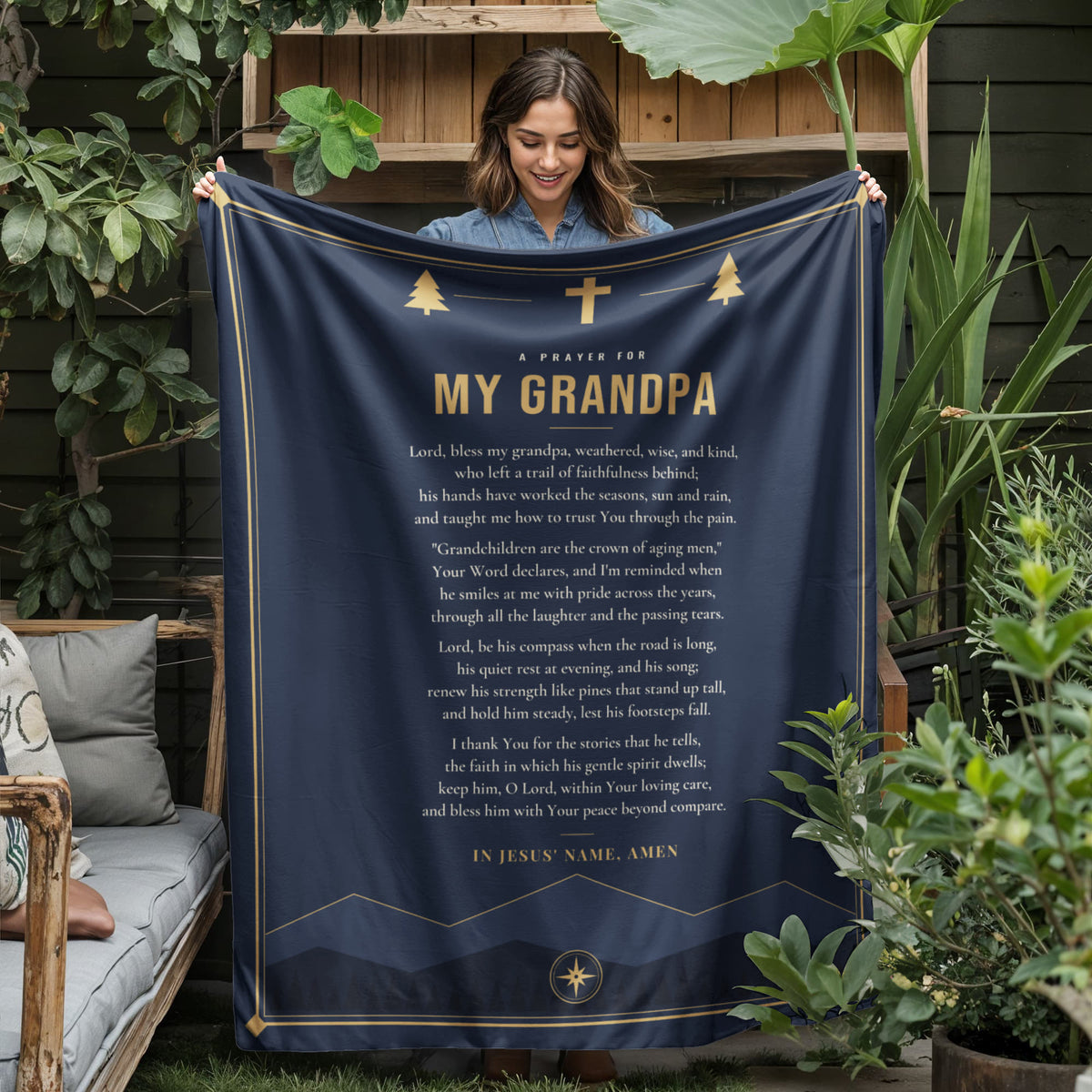 Grandpa Prayer Blanket – 50x60 Christian Gift Throw