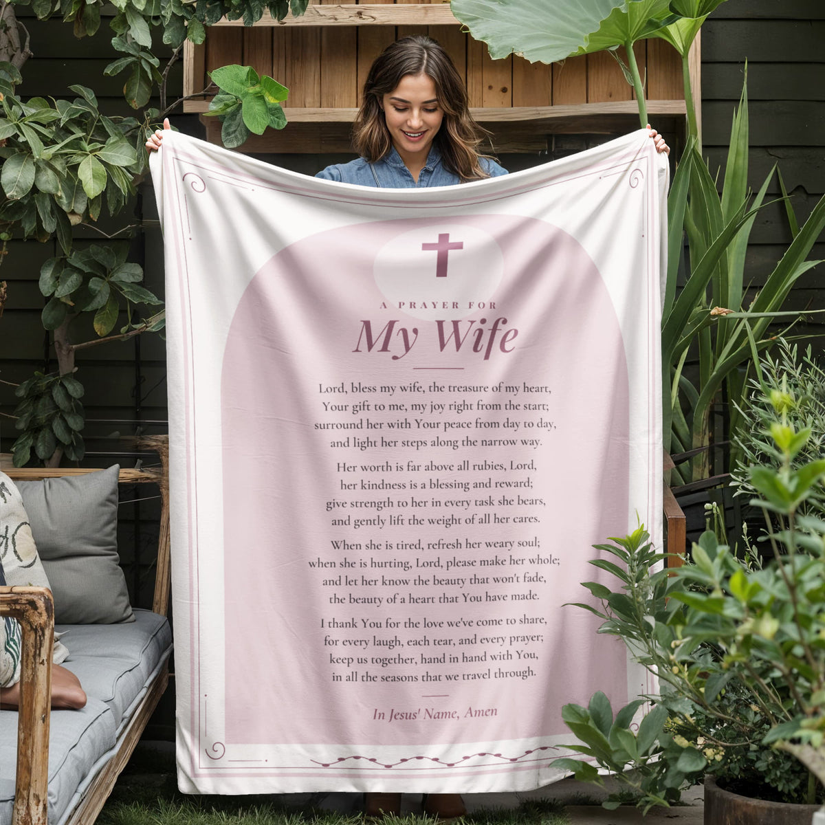Wife Prayer Blanket – 50x60 Christian Gift Throw