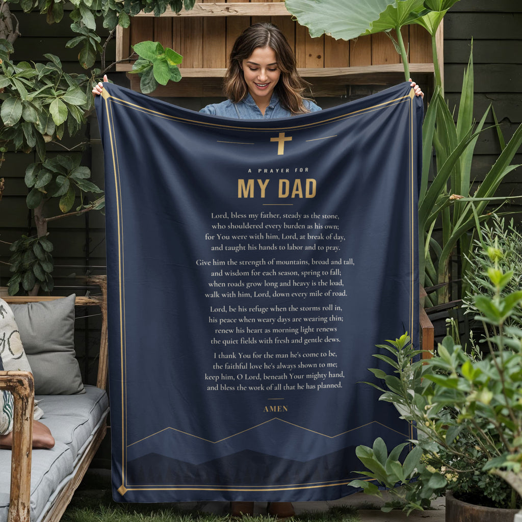 Dad Prayer Blanket – 50x60 Christian Gift Throw