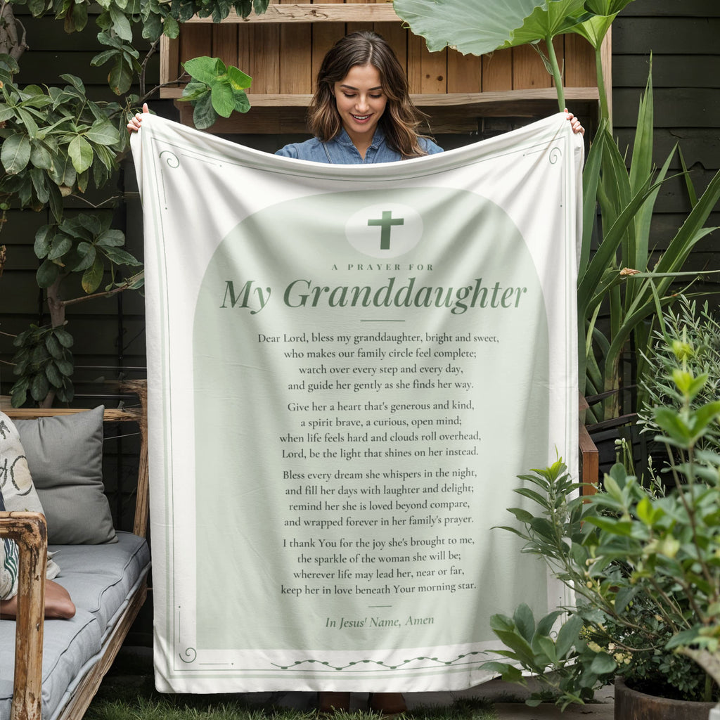 Granddaughter Prayer Blanket – 50x60 Christian Gift Throw