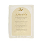 Full front view of cream baby prayer blanket with printed prayer and title