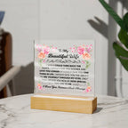 To My Beautiful Wife – Turn Back the Clock – Square Acrylic Plaque