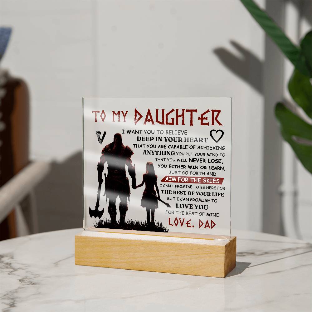 To My Daughter – Viking – Square Acrylic Plaque