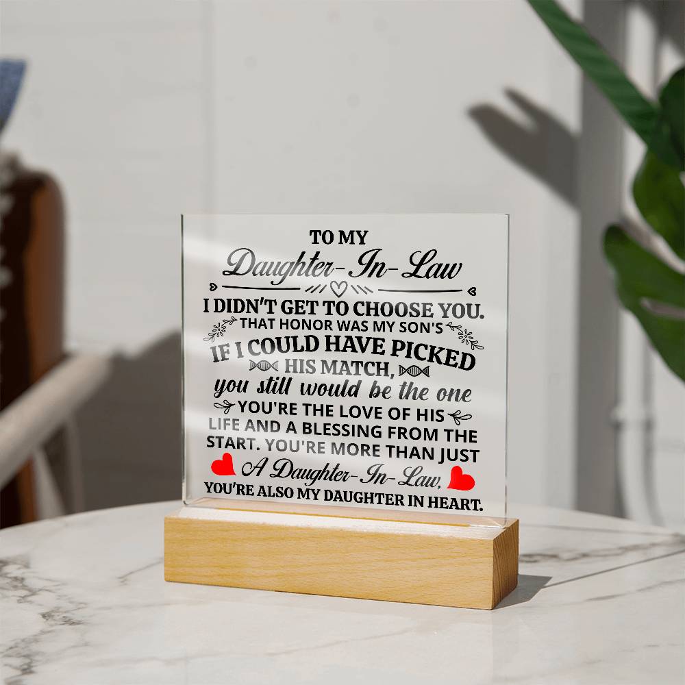 To My Daughter-in-Law – Honor – Square Acrylic Plaque