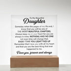 To My Daughter – Chapters – Square Plaque