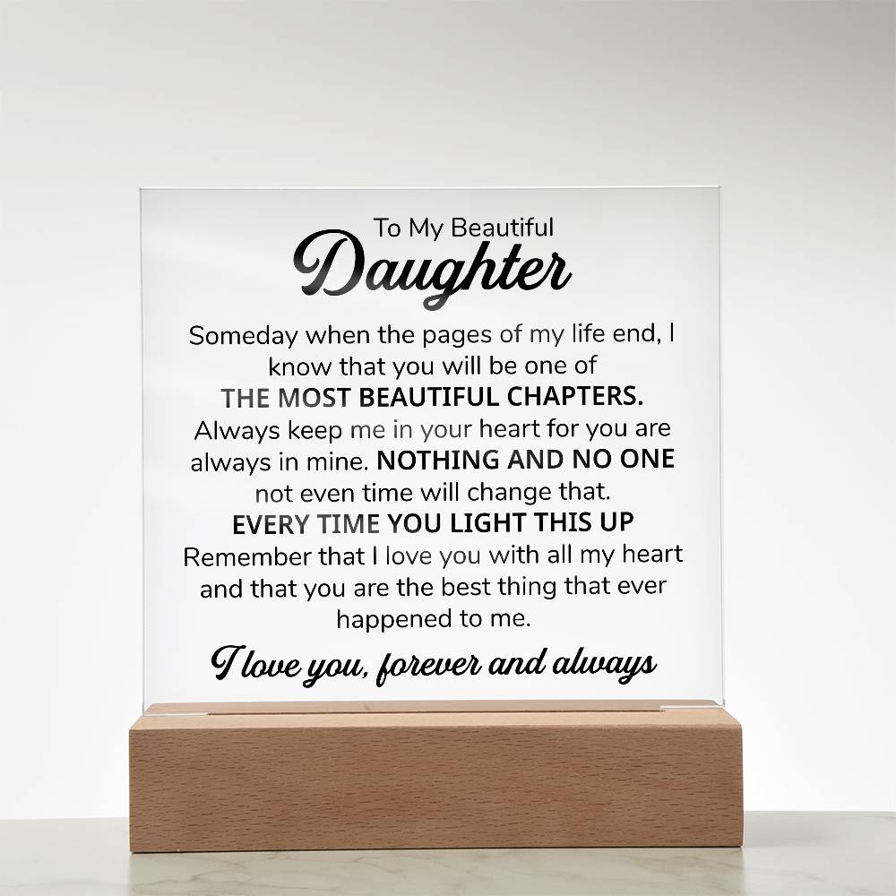 To My Daughter – Chapters – Square Plaque