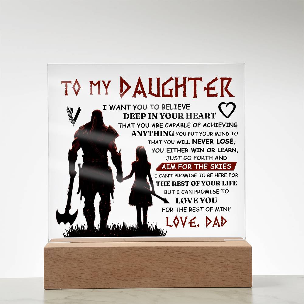 To My Daughter – Viking – Square Acrylic Plaque
